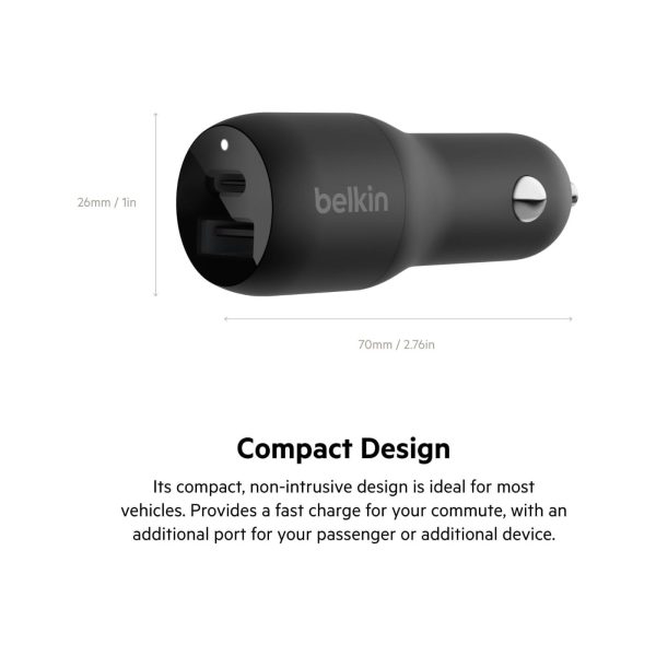 Belkin 37W Dual Port Fast Car Charger Black (4)